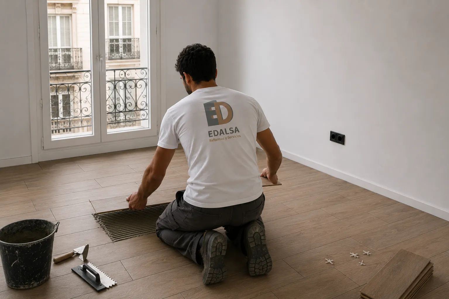 Muestra de suelo para elegir pavimento en una reforma de vivienda